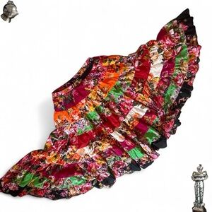 Incredible vibrant floral tiered maxi flare skirt by Olivia & Grace
